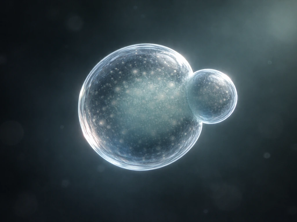 Microscopic view of a single dividing cell, showing growth and budding before splitting.
